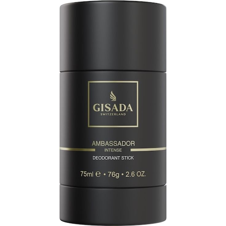 Gisada Ambassador Intense Deodorant Stick, 75 ml – Frischer citrus-orientalischer Duft für Herren, langanhaltender Schutz