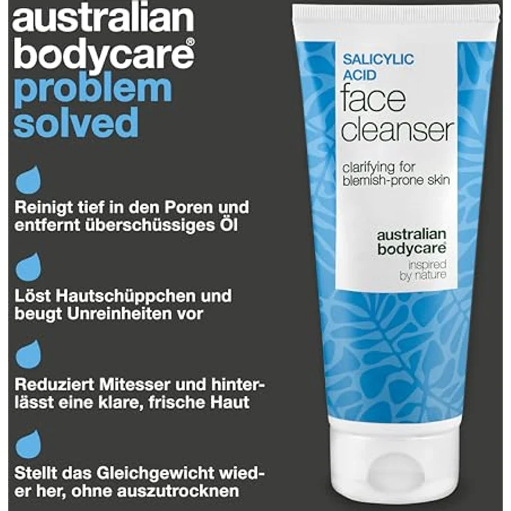 Australian Bodycare Salicylsäure Gesichtsreinigung, tiefenreinigendes Reinigungsgel gegen Pickel und Mitesser, 100 ml – Bild 3