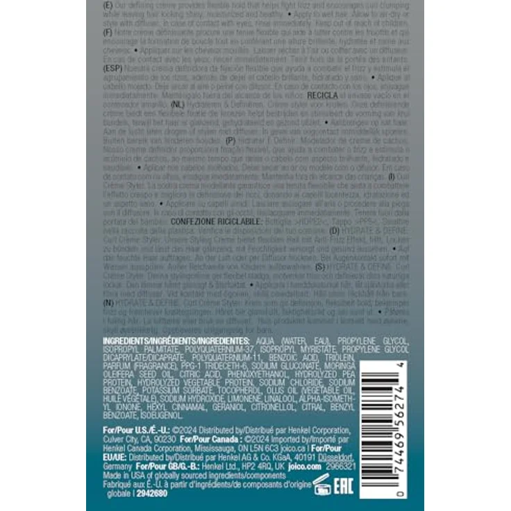 JOICO Curls Like Us Hydrate & Define, lockenverstärkende Styling-Crème mit Hitzeschutz bis 232°C, 200 ml – Bild 6