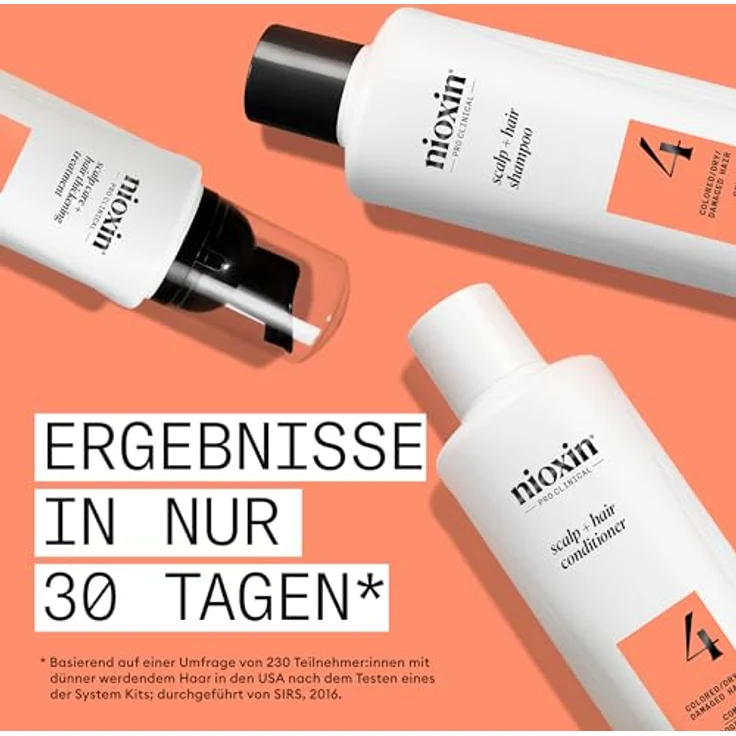 NIOXIN Scalp + Hair System 4 Conditioner - Haarspülung für strapaziertes, sichtbar dünner werdendes Haar - mit Biotin, Koffein & Niacinamid (1 l) – Bild 3