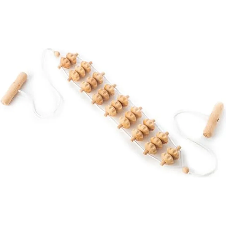 HABYS Holz-Massagegerät für Rücken & Körper, professioneller Rollen-Massageroller für Muskelentspannung und Durchblutungsförderung, ergonomisches Design aus robustem Holz
