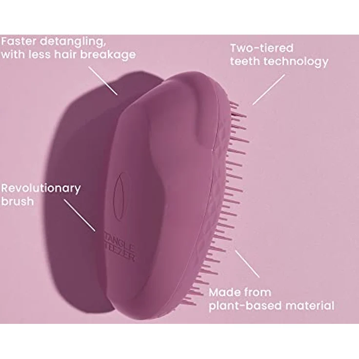 Tangle Teezer | Die Original pflanzliche Entwirrungsbürste für nasses und trockenes Haar | 85% pflanzlich | zweistufige Zähne | Für feines, lockiges, dickes Haar & alle Arten | Hergestellt in England – Bild 4