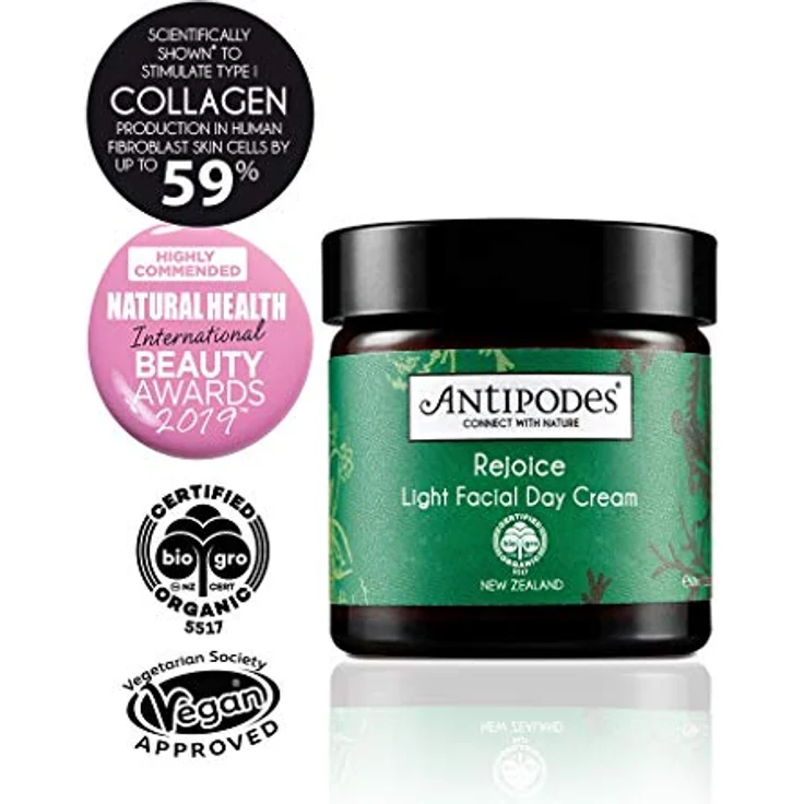 Antipodes Rejoice Light Facial Day Cream, leichte feuchtigkeitsspendende Tagescreme mit Tiefenwirkung, 60 ml – Bild 4