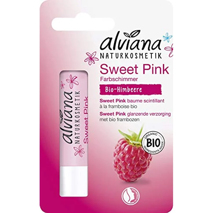 Alviana Lippenpflege Sweet Pink, Bio-Himbeerextrakt & Sheabutter, 4,5g