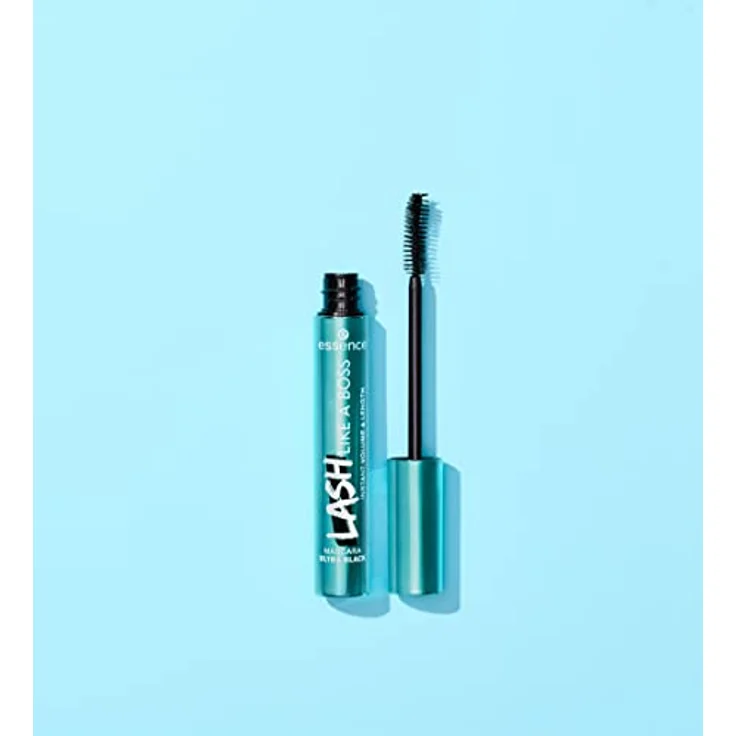 essence LASH LIKE A BOSS INSTANT VOLUME & LENGTH MASCARA WATERPROOF, Schwarz, volumengebend, schwunggebend, vegan, wasserfest, ohne Mikroplastikpartikel, Nanopartikel frei, 1er Pack (9.5ml) – Bild 5