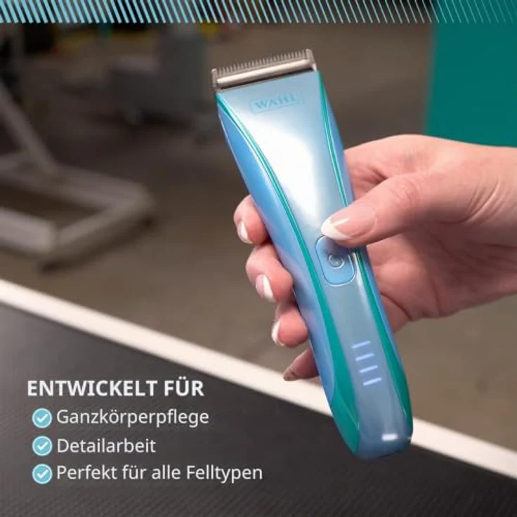 Wahl Pro Pet Motiva2 Blue Ivy, professioneller Tierhaarschneider mit 5-in-1 Schneidsatz, Akku- und Netzbetrieb, leise, ergonomisch und leicht – Bild 2