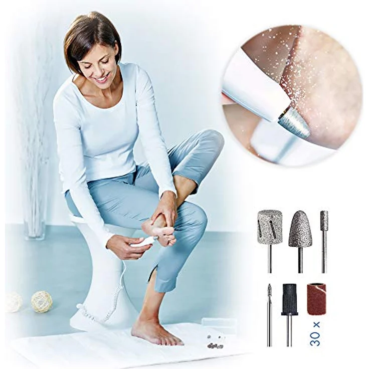 Promed Pedimed Hornhautgerät, elektrische Nagelfeile für Maniküre Pediküre, professionelles Pediküre-Set, Professionelles Nagelpflegeset, Nagelfräser mit 35-teiligem Zubehör, 20 000 U/min - Preisvergleich – Bild 6