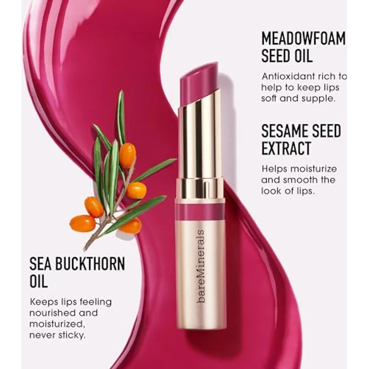 bareMinerals Dewy Lip Gloss-Balm, feuchtigkeitsspendender Lipgloss mit Strahlkraft, 2,3 g, Farbe Affection – Bild 5