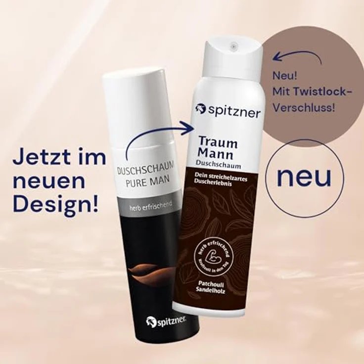 Spitzner Duschschaum Pure Man, 100% vegan, 3 x 150 ml, mit außergewöhnlichem Duft und sanftem Schaum – Bild 2
