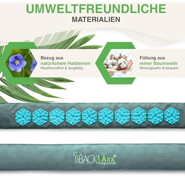 BACKLAxx® Massagegerät BACKLAxx® Akupressur Stirnband mit Intensitätsregulierung, schmutzabweisend und antibakteriell, für Kopfumfang 51-58 cm, Halbleinen, atmungsaktiv – Bild 4