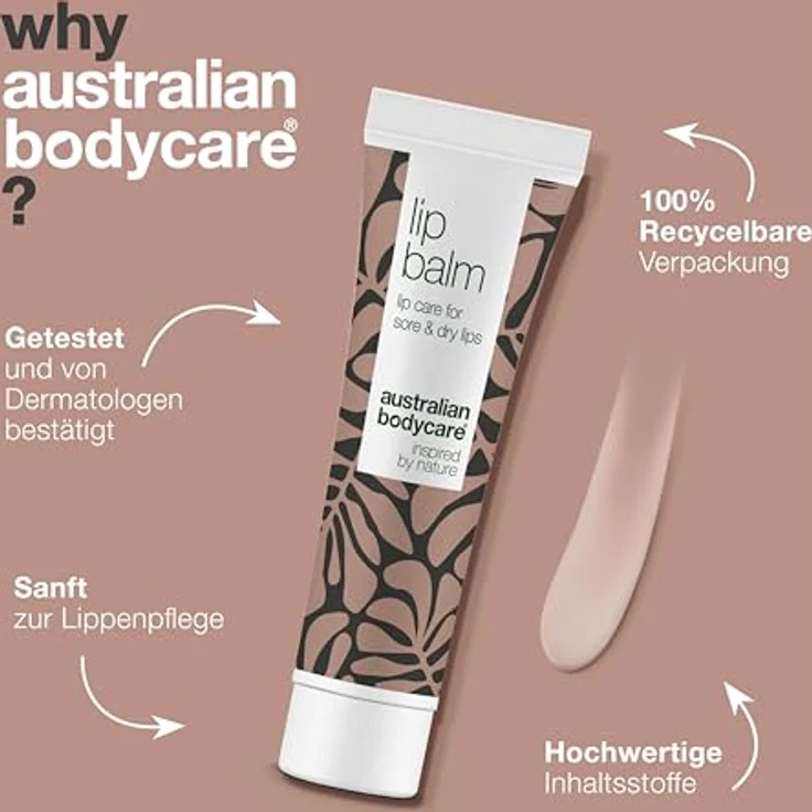 Australian Bodycare Lip Balm, nährender Lippenbalsam für trockene Lippen, 15 ml, intensive Feuchtigkeitspflege – Bild 4