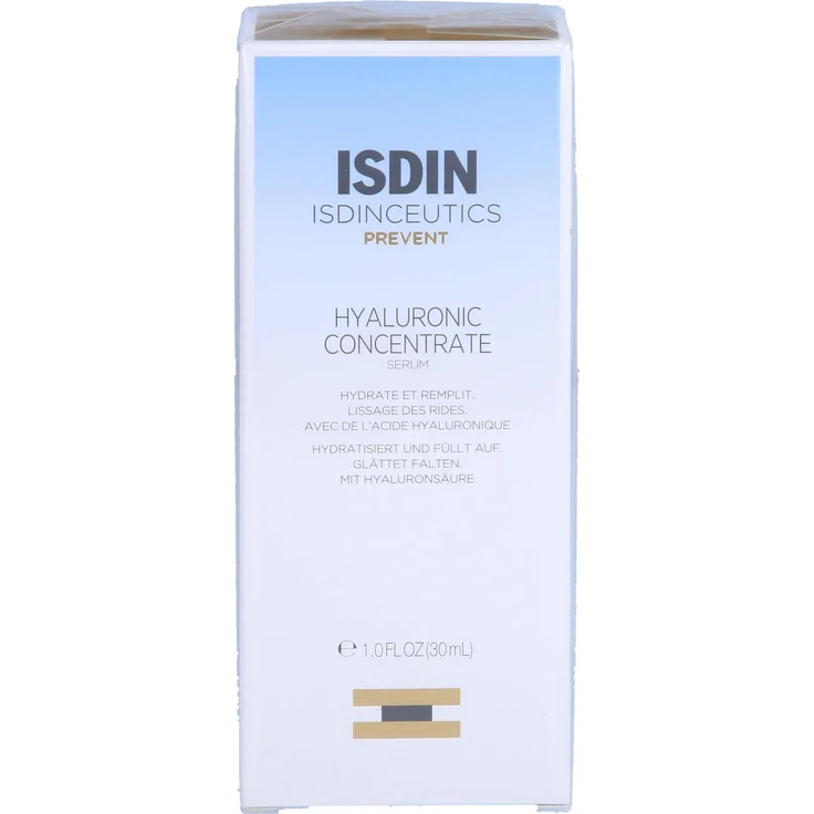 Isdin Isdinceutics Prevent Hyaluronic Concentrate Serum, 30 ml, intensive Feuchtigkeitsversorgung, für strahlende Haut