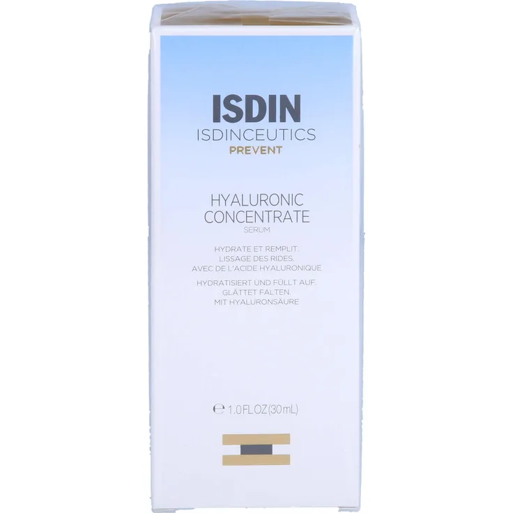 Isdin Isdinceutics Prevent Hyaluronic Concentrate Serum, 30 ml, intensive Feuchtigkeitsversorgung, für strahlende Haut