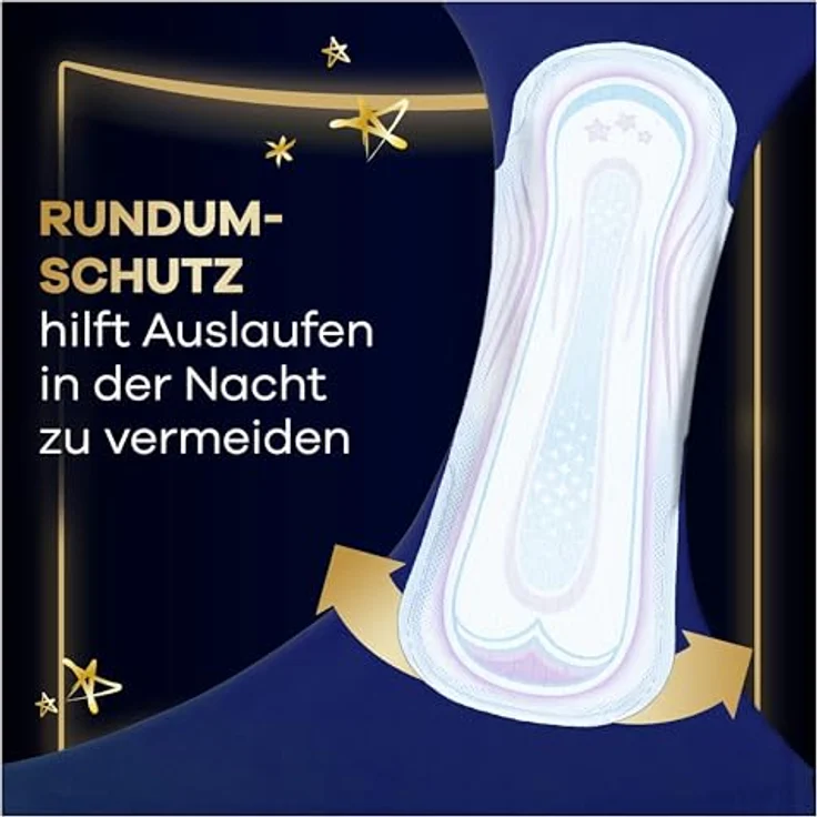 Always Ultra Secure Night Damenbinden (Größe 5) mit Flügeln, 64 Stück - Super saugfähig, ultra dünn, bis zu 12h Schutz, LeakGuard- und OdourLock-Technologie – Bild 5
