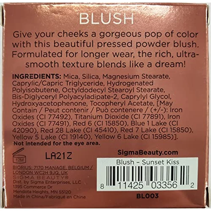 Sigma Beauty Blush, langanhaltendes Rouge mit Spiegel, Farbton Sunset Kiss, 7,8 g – Bild 4