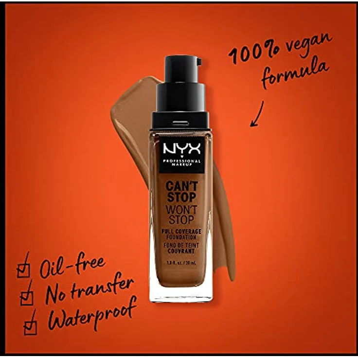 NYX Professional Make-up Can't Stop Won't Stop Warm Mahogany 30 ml – Bild 2