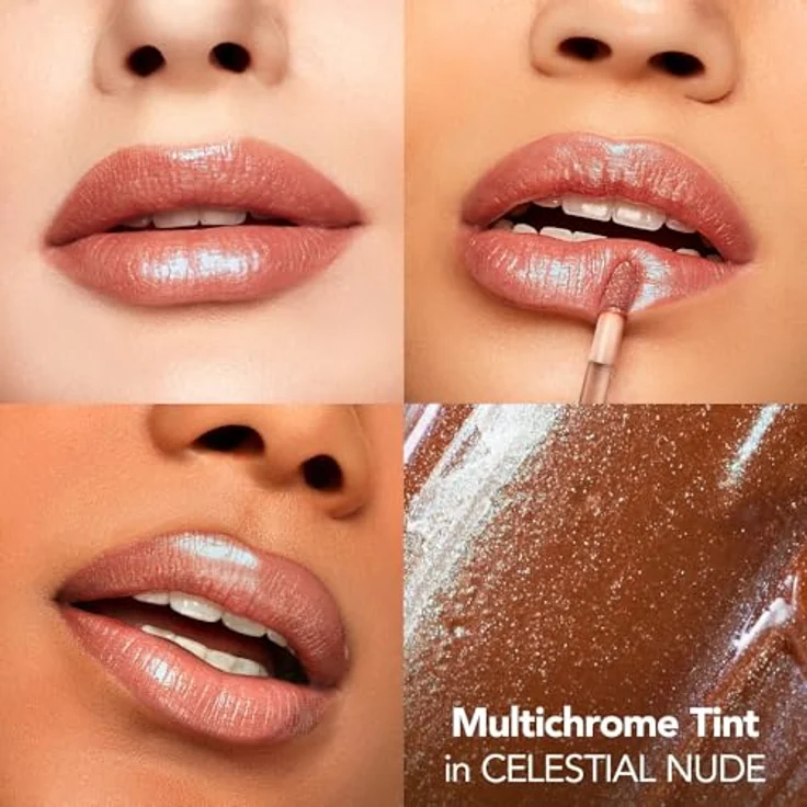 Buxom PLUMP SHOT™ COLLAGEN PEPTIDES ADVANCED PLUMPING MULTICHROME LIP SERUM, Glitzer-Lipgloss mit vergrößerndem Effekt, Farbton Celestial Nude, 4 ml – Bild 2