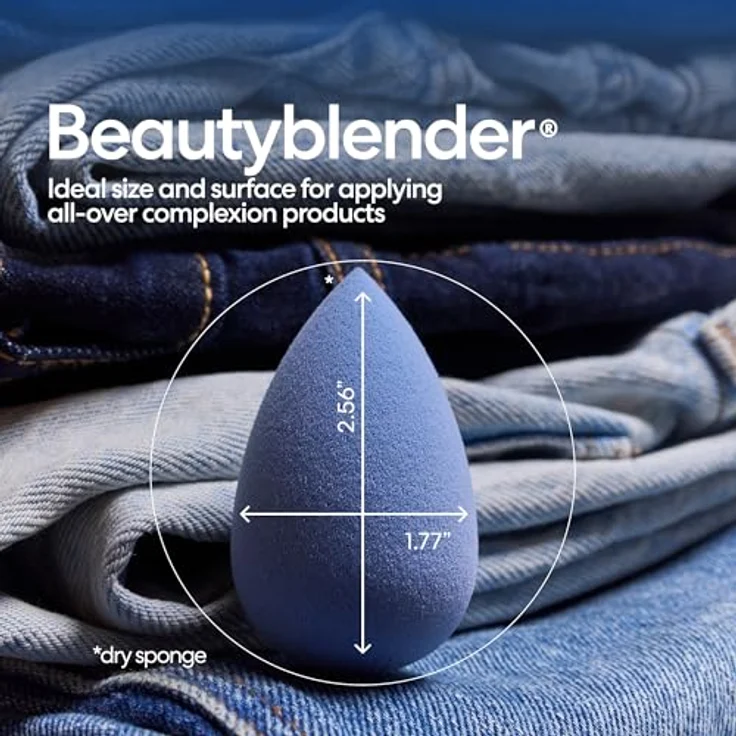BeautyBlender Denim Make-up Schwamm - Limitierter Beauty Schwamm für Foundation, Puder & Concealer - Kosmetik-Schwamm zum Verblenden - Wiederverwendbar & Waschbar, Denim Blue – Bild 4