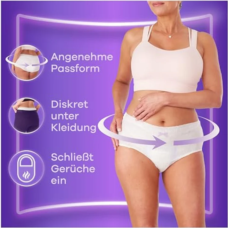 Always Discreet Inkontinenz-Höschen Plus Monatspaket bei Blasenschwäche, Größe M, 36 Höschen (4 Packungen x 9 Stück) – Bild 4