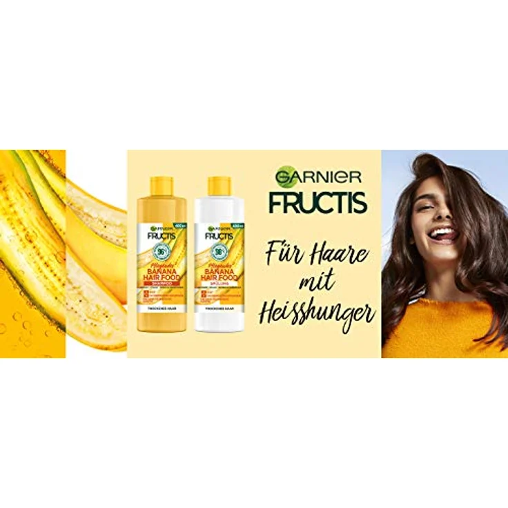 Garnier Shampoo, Pflegende Banana, vegane Formel, für trockenes Haar, Hair Food, Fructis, 400 ml – Bild 3