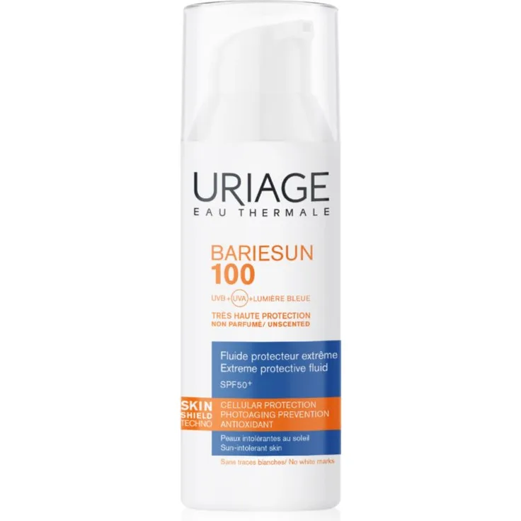 Uriage Bariésun 100 Extreme Protective Fluid SPF 50+, schützendes Sonnen-Fluid für sehr empfindliche Haut, wasserfest, 50 ml