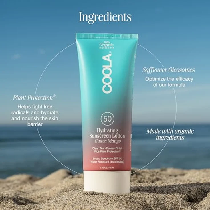 COOLA Classic Body Sunscreen Lotion SPF 50, Guava Mango, 148ml - Natürlicher Guava-Mango-Duft, Breitspektrum-LSF 50 UVA/UVB-Schutz, 80 Minuten wasserfest – Bild 3