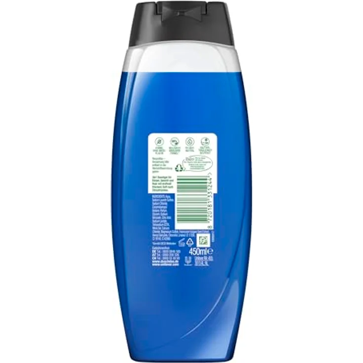 Duschdas 3-in-1 Duschgel & Shampoo Sport, XXL Duschbad mit Fresh-Energy-Duftformel, 450 ml, biologisch abbaubar und dermatologisch – Bild 2