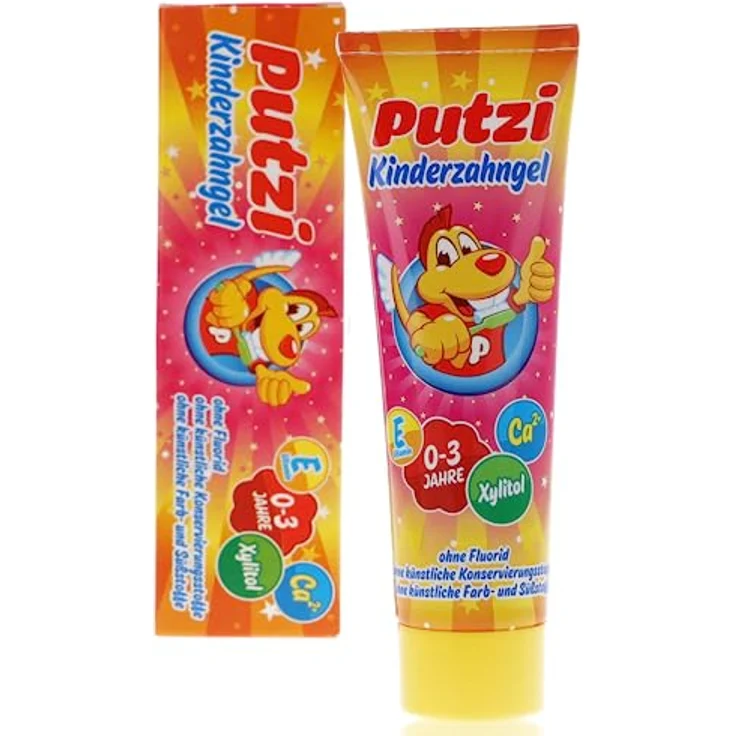 Putzi Kinderzahngel 0–3 Jahre, ohne Fluorid, vegan, mit Xylitol, Calcium & Vitamin E – zuckerfrei & mild, 50 ml – Bild 2