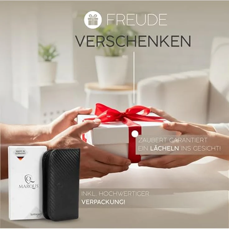 marQus Maniküre Set Solingen, 6-teiliges Nagelset mit Kunst-Leder Etui, glanzvernickelter Stahl für Damen und Herren, handlich und weich – Bild 4
