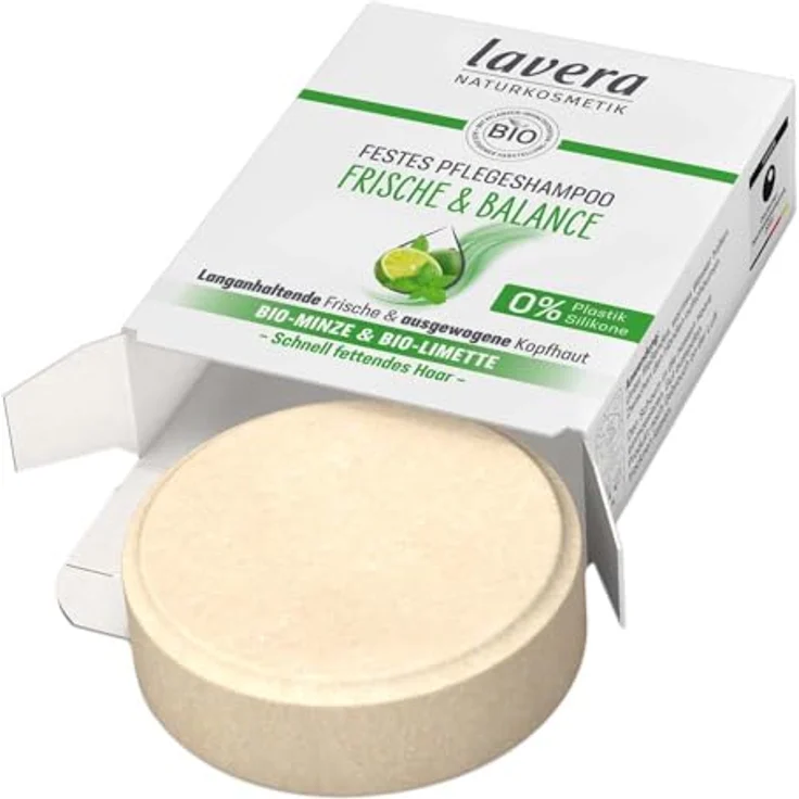 Lavera Festes Pflegeshampoo Frische & Balance, für schnell fettendes Haar, 50 g, vegan und umweltfreundlich – Bild 2
