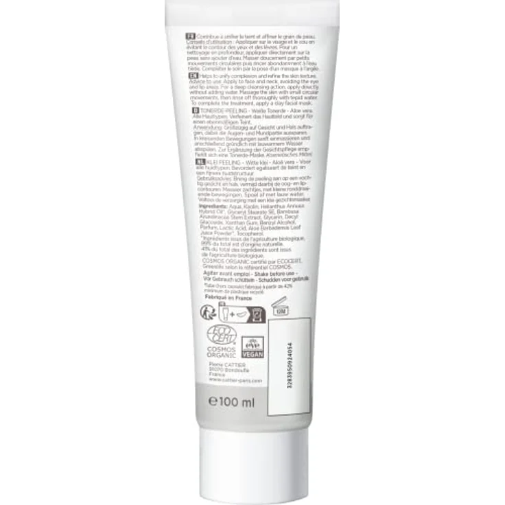 CATTIER White Ton Peeling, 100ml organisch mit cremiger Textur zur sanften Hautremineralisierung – Bild 2
