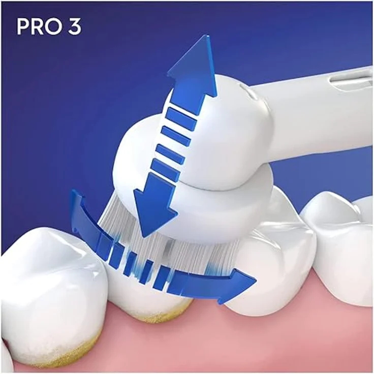 Oral-B Pro 3 3000 Sensitive Clean weiß visuelle Andruckkontrolle, 3 Reinigungsprogramme, Timer + Reiseetui – Bild 4