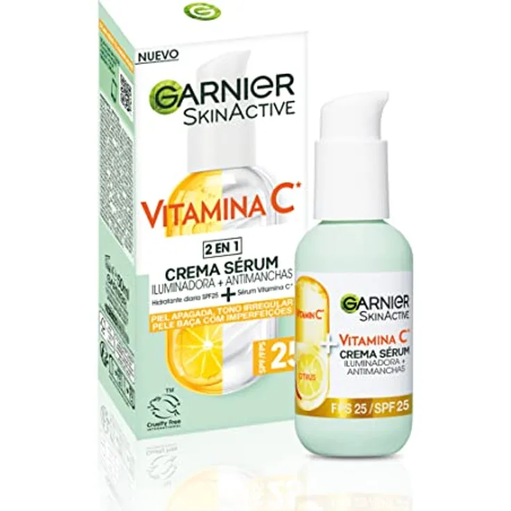 Garnier 2-in-1-Gesichtsserum mit 20% Vitamin C und SPF25, nicht fettend, klinisch getestet, 50 ml