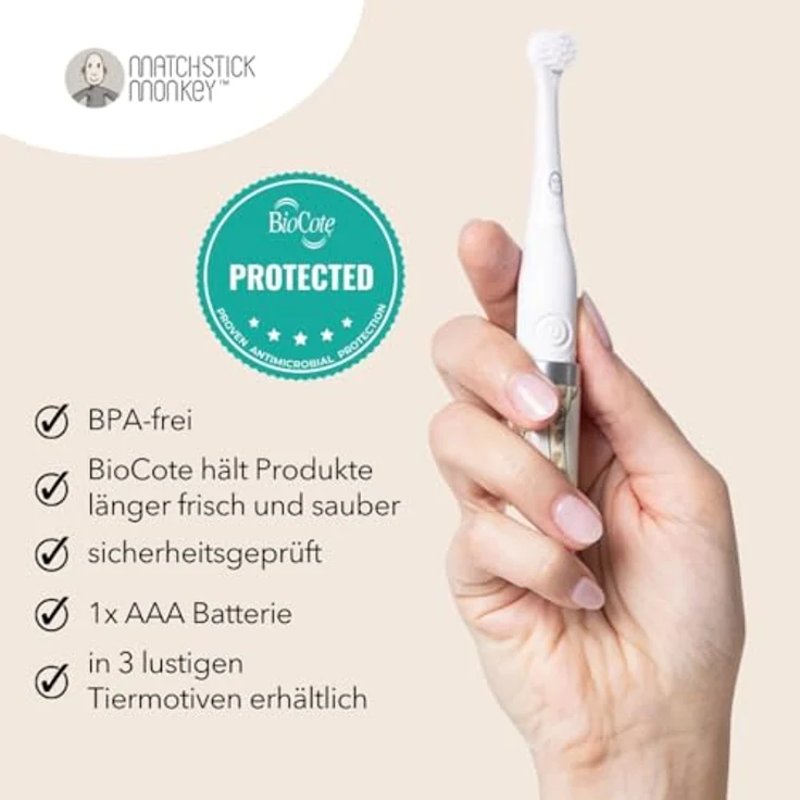 Matchstick Monkey Baby Elektrische Schallzahnbürste - ultraweiche Borsten - 3-36 Mon. : Gigi Giraffe – Bild 7