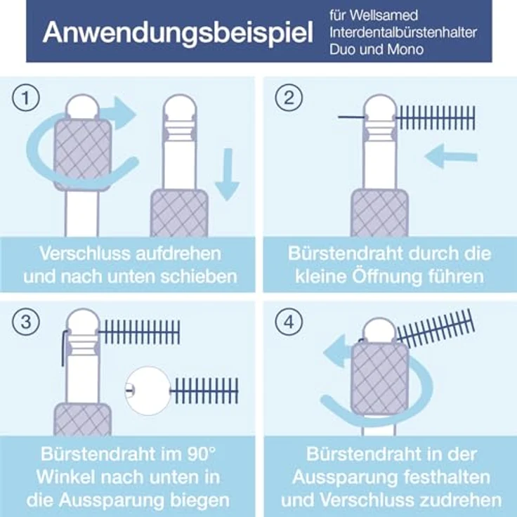 wellsamed Wellsabrush Interdentalbürsten Nachfüllpack 2S 0,6 mm 10 Stück hellblau Interdentalbürsten – Bild 7