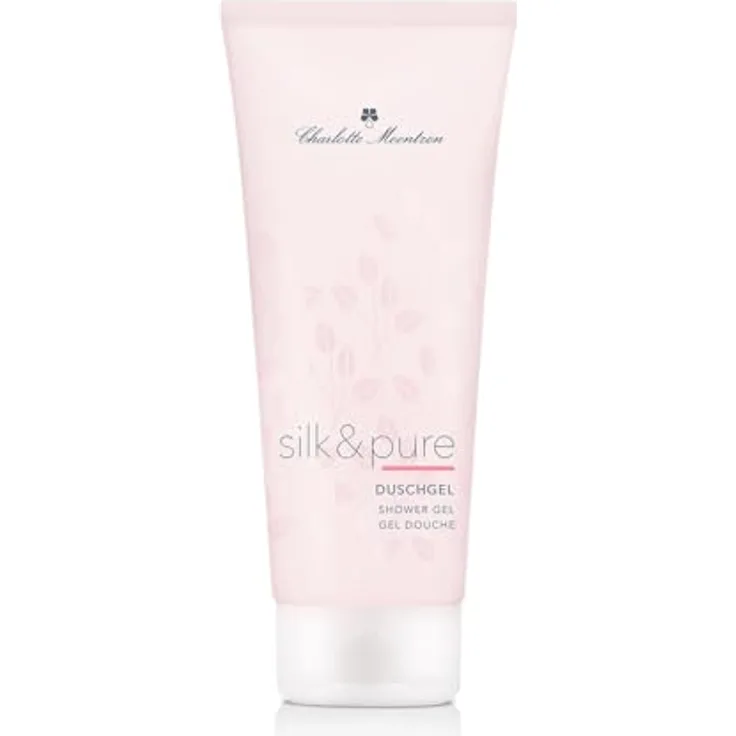 Charlotte Meentzen Silk & Pure Duschgel, 200 ml, mit Pfirsichblüten-Extrakt und Panthenol zur sanften Reinigung und Feuchtigkeitsschutz