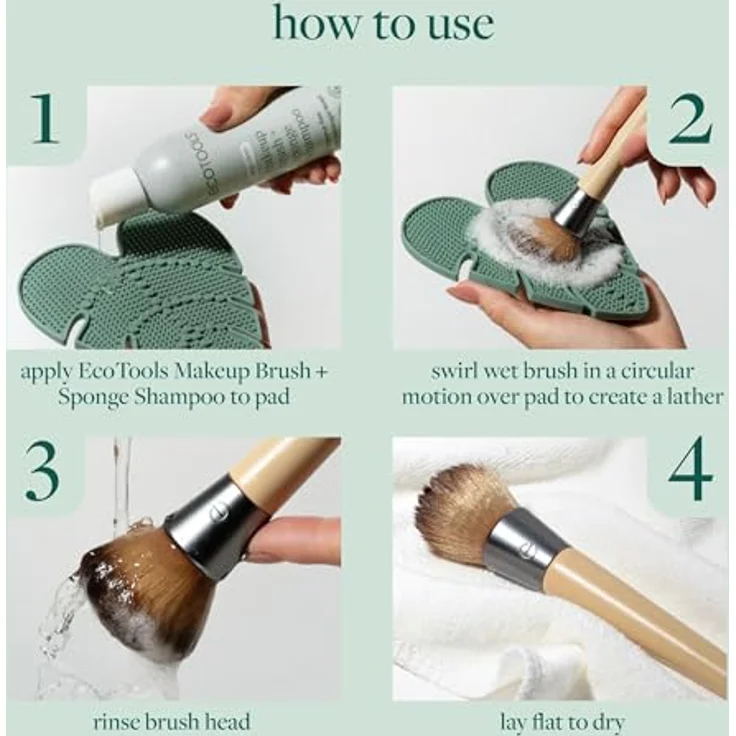 EcoTools Makeup Brush Cleansing Pad, Reinigungsmatte mit Saugnapf für gründliche Pinselreinigung, 1 Stück – Bild 4