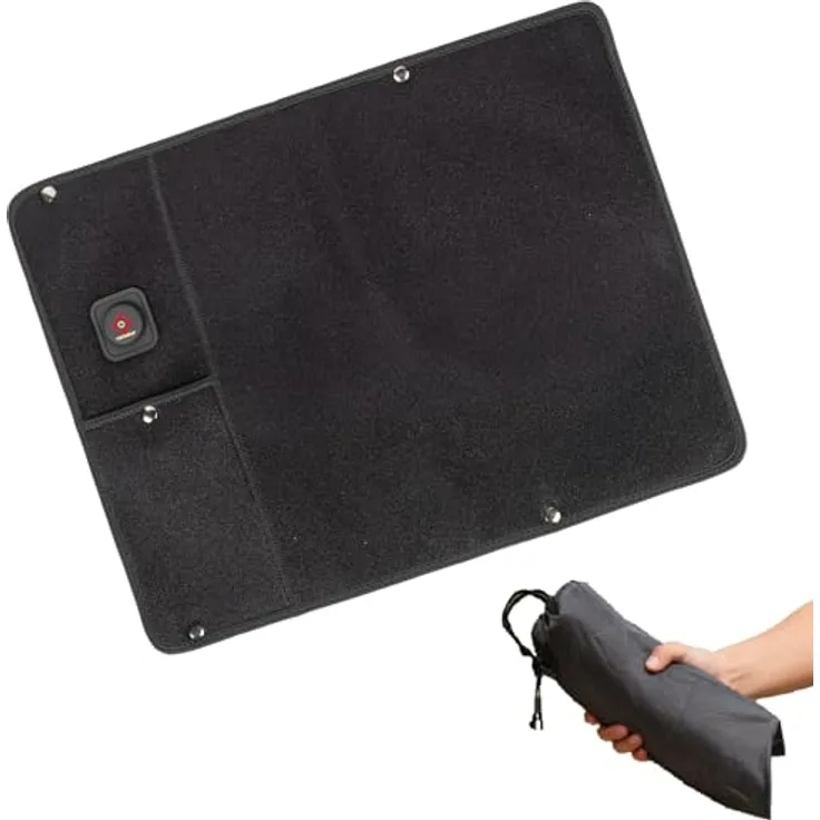 Thermrup Tragbares Ferninfrarot Heizkissen, ultradünn 5 mm, faltbar & waschbar, USB-Wärmekissen für Zuhause, Büro, Outdoor & Camping