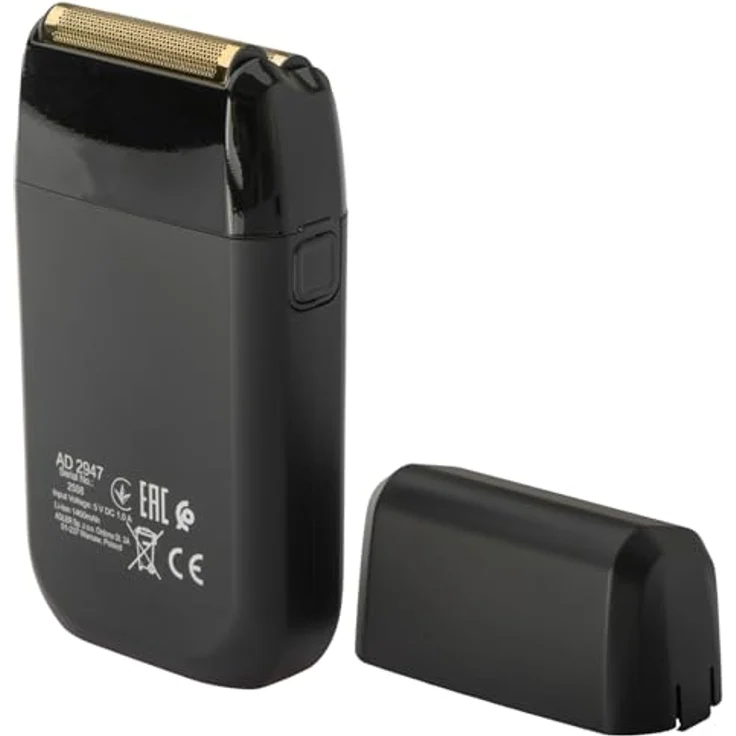 ADLER EUROPE Elektrorasierer AD 2947, Profi-Folienrasierer mit 3 Stufen, LCD-Display, USB-C, Dual-Doppelkopf, Gold/Schwarz, inkl. Reinigungsbürste und Klingenschutz – Bild 5
