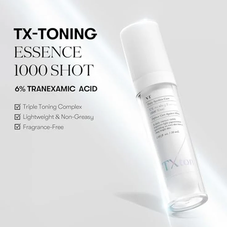 VT COSMETICS TX Toning Essence 1000 Shot, Tranexamsäure Serum mit Niacinamid und Glutathion für strahlende Glashaut, parfümfrei, für empfindliche Haut – Bild 2