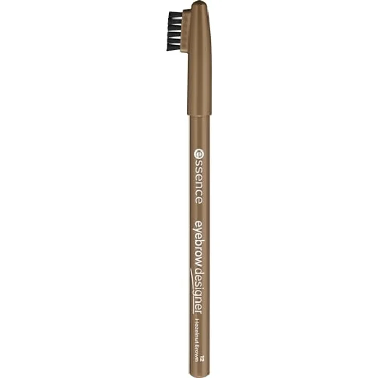 essence cosmetics eyebrow DESIGNER, Augenbrauenstift Nr. 12 hazelnut brown, vegan, Mikroplastikfrei, mit Bürstchen (1g) – Bild 1