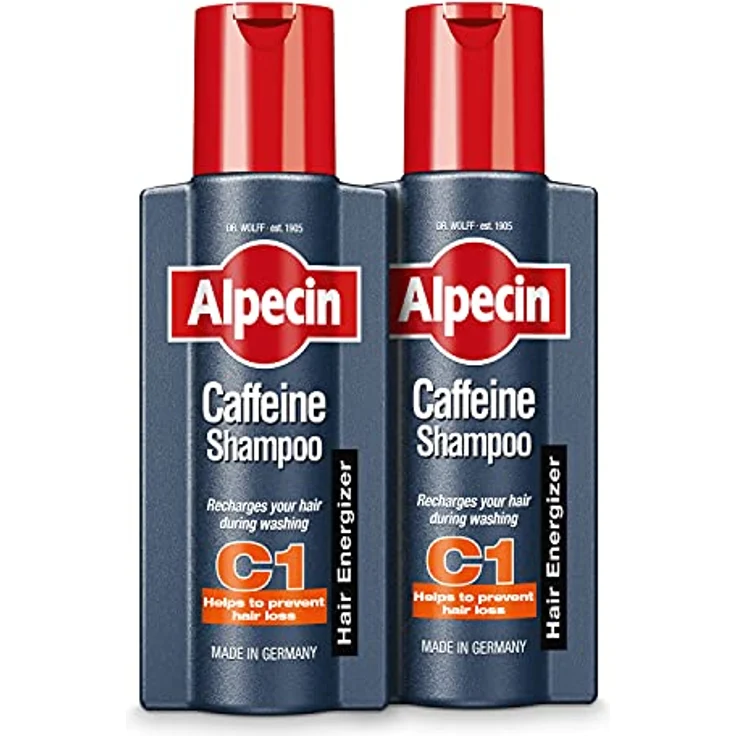 Alpecin Koffein-Shampoo C1, Shampoo gegen Haarausfall, 2 x 250 ml Flaschen – Bild 1