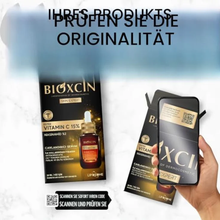Bioxcin Gesichtsserum Vitamin C Ester & Niacinamide, revitalisierende Hautpflege mit 2 % Niacinamid, 30 ml – Bild 8