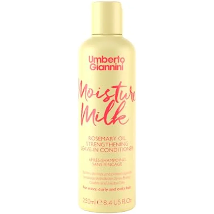 Umberto Giannini Strong Curls Rosemary Oil Leave-In Conditioner, silikonfreier Feuchtigkeits-Conditioner für lockiges Haar, 250 ml