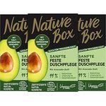 Nature Box Sanfte Feste Duschpflege mit Avocado-Duft (100 g), pflegende Duschseife mit kaltgepresstem Avocado-Öl, extra schäumendes festes Duschgel, recycelbare Verpackung