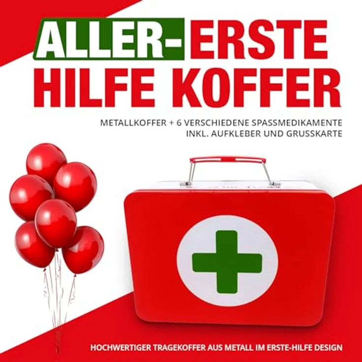 Longfair Erste Hilfe Set Geschenk-Box, witziger Sanikasten mit 8 Teilen, Spaßgeschenk zum 30. Geburtstag, realistisches Design und lustige Sprüche – Bild 2