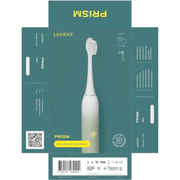 Be Lucent LUCENT Prism, Elektronische Schallzahnbürste mit Drucksensor, 3 Putzmodi, mint – Bild 2