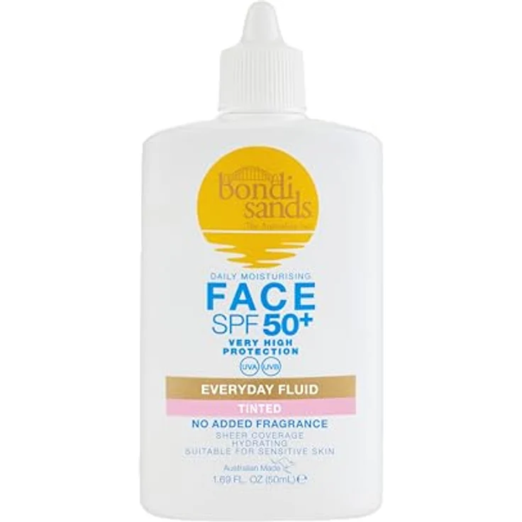 Bondi Sands Daily Moisturising Tinted Face Fluid, Sonnencreme mit LSF 50+, 50ml, parfumfrei, vegan, feuchtigkeitsspendend – Bild 1