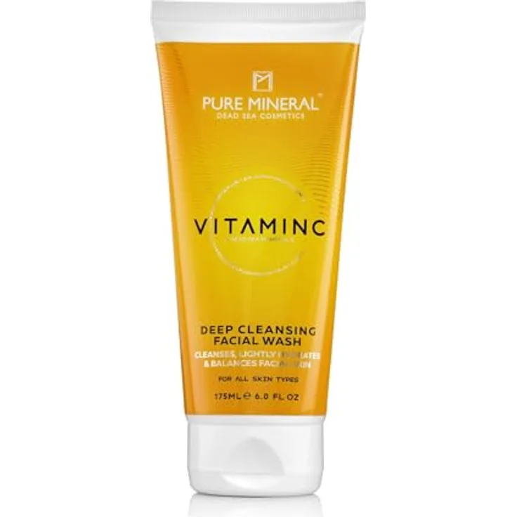 M PURE MINERAL DEAD SEA COSMETICS Pure Mineral - Tiefenreinigender Gesichtsreiniger mit Tote Meer Mineralien und Vitamin C, für alle Hauttypen, ohne Silikone, Sulfate, Parabene - 175ml