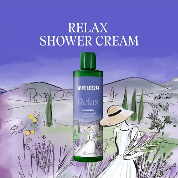 WELEDA Bio Relax XL Duschgel, vegane Naturkosmetik mit Lavendel/Bergamotte Duft, sanfte Reinigung für Gesicht und Körper, 400ml – Bild 2